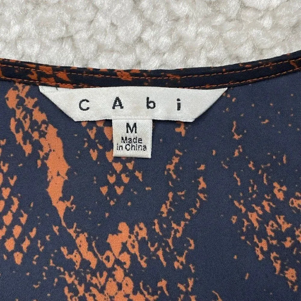 Cabi Border Wrap Snake Print Tie Blouse
